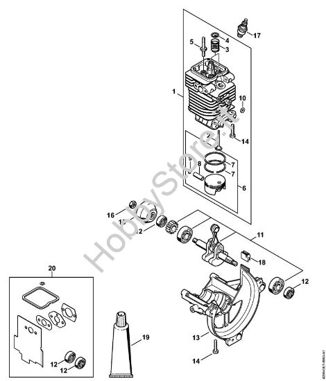 Cilindro, coppa olio Tosasiepi (HL) HL 100 della marca STIHL