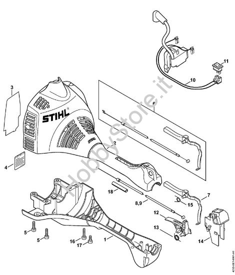 Carcassa motore Tosasiepi (HL) HL 45 della marca STIHL