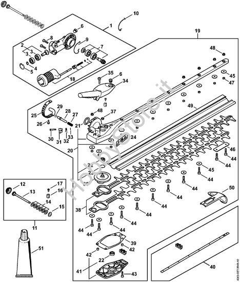 Riduttore ad angolo di 145° regolabile, 500 mm Tosasiepi (HL) HL 92 C-E della marca STIHL
