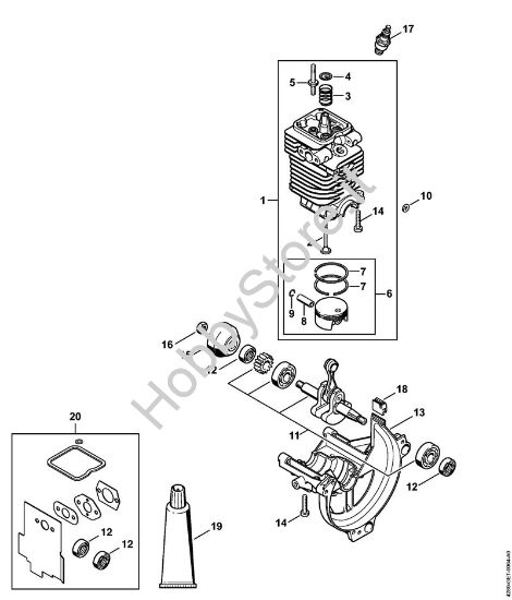 Cilindro, coppa olio Tosasiepi (HL) HL 95 della marca STIHL