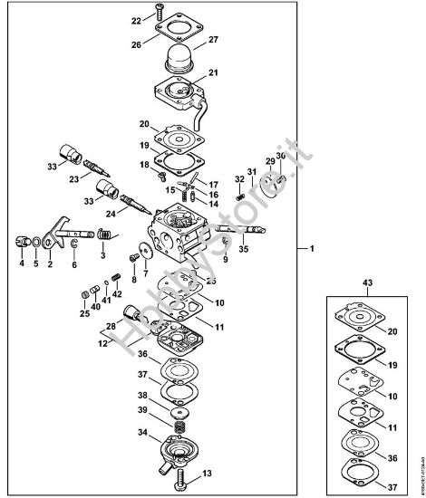Carburatore C1Q-S110 Tosasiepi (HL) HL 95 K della marca STIHL