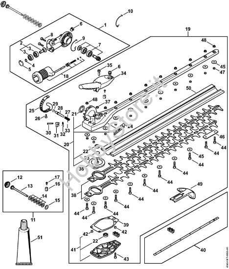Riduttore ad angolo di 145° regolabile, 600 mm Tosasiepi a batteria (HLA) HLA 135 della marca STIHL