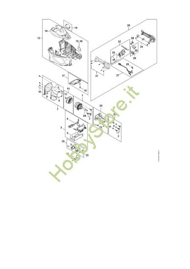 Picture of Elettromotore, carcassa motore, Impugnatura di comando HLA 135 K