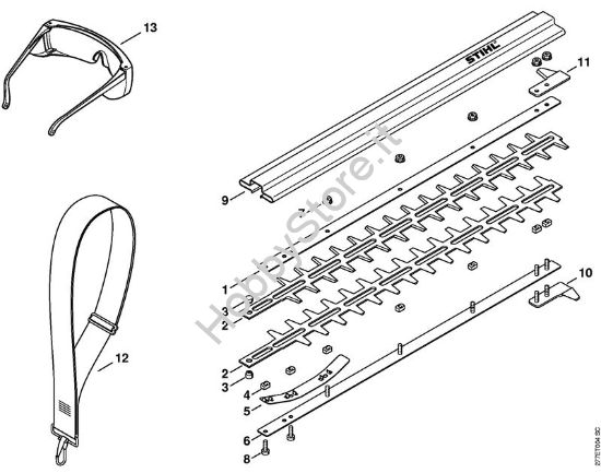 Coltello, Accessorio a richiesta Tosasiepi elettrico (HLE) HLE 71 K della marca STIHL