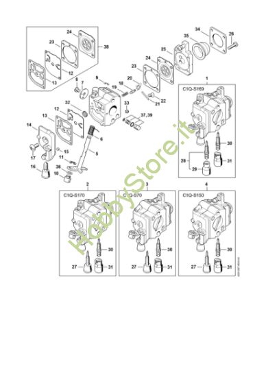 Picture of Carburatore C1Q-S169, C1Q-S170, C1Q-S70, C1Q-S150 HS 45