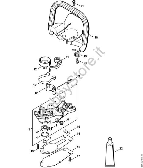 Riduttore, manico tubolare con protezione da mano Tagliasiepi (HS) HS 45 della marca STIHL