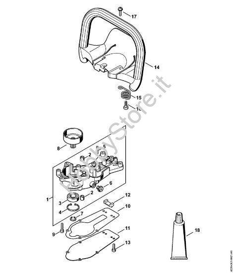 Riduttore, manico tubolare con protezione da mano 2-MIX Tagliasiepi (HS) HS 45 2-MIX della marca STIHL
