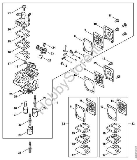 Carburatore C1T-S195 Tagliasiepi (HS) HS 46 della marca STIHL