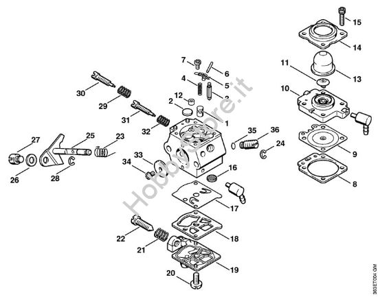 Carburatore WT-264 Tagliasiepi (HS) HS 74 della marca STIHL
