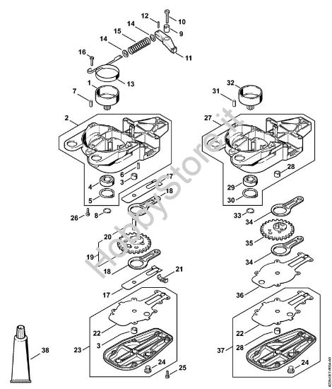 Scatola riduttore Tagliasiepi (HS) HS 75 della marca STIHL
