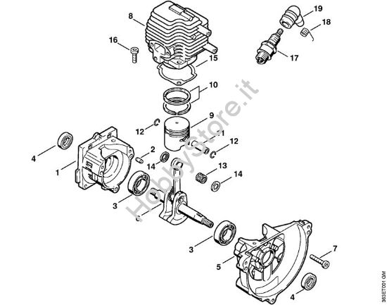 Carter albero a gomito, cilindro Tagliasiepi (HS) HS 76 della marca STIHL