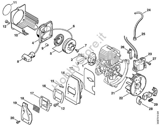 Dispositivo avviamento, impianto di accensione Tagliasiepi (HS) HS 76 della marca STIHL
