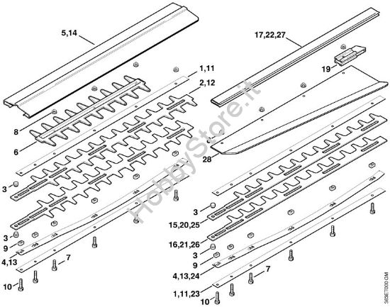 Dispositivo di taglio 550 mm, 700 mm, 1000 mm Tagliasiepi (HS) HS 76 della marca STIHL