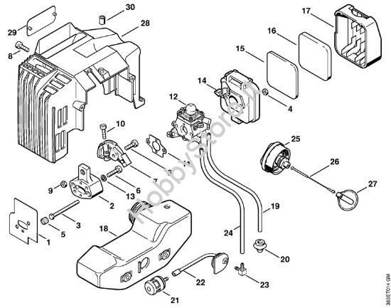 Filtro aria, serbatoio carburante Tagliasiepi (HS) HS 76 della marca STIHL