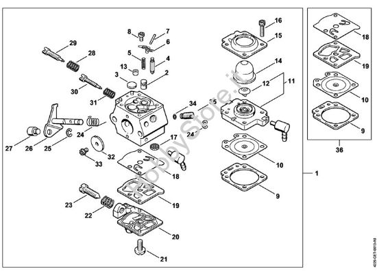 Carburatore WT-412 Tagliasiepi (HS) HS 80 della marca STIHL
