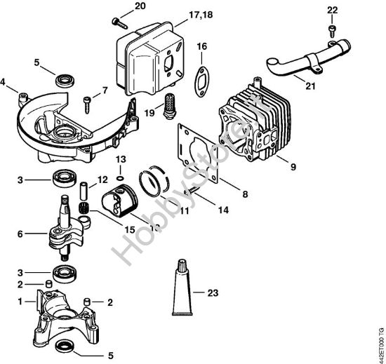 Carter albero a gomito, cilindro Tagliasiepi (HS) HS 81 R della marca STIHL