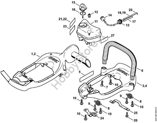 Manico a telaio, Serbatoio carburante Tagliasiepi (HS) HS 81 TC-E della marca STIHL
