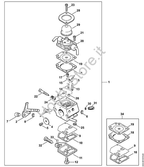 Carburatore C1Q-S29 Tagliasiepi (HS) HS 85 della marca STIHL