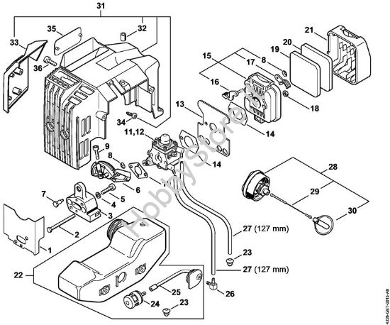 Filtro aria, serbatoio carburante Tagliasiepi (HS) HS 85 della marca STIHL