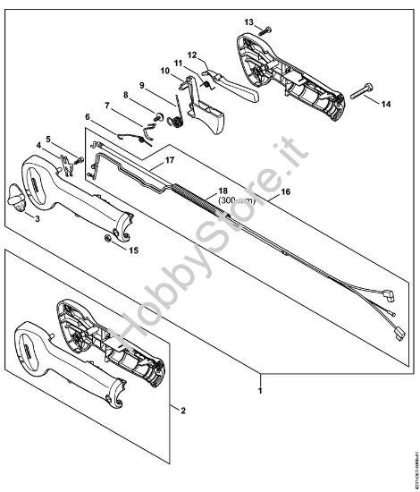 Impugnatura di comando HS 87 (41.2018) Tagliasiepi (HS) HS 87 T della marca STIHL