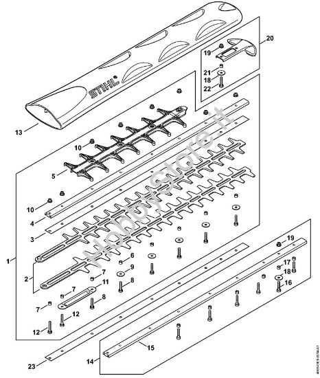 Dispositivo di taglio 600 mm R Tagliasiepi a batteria (HSA) HSA 94 R della marca STIHL