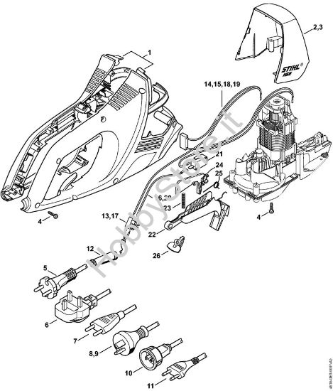 Carcassa motore Tagliasiepi elettriche (HSE) HSE 52 della marca STIHL
