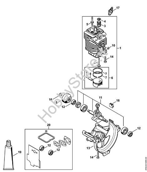 Cilindro, coppa olio Sramatori telescopici (HT) HT 100 della marca STIHL