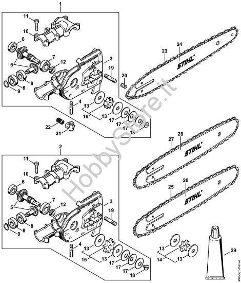 Riduttore (38.2016) Sramatori telescopici (HT) HT 100 della marca STIHL
