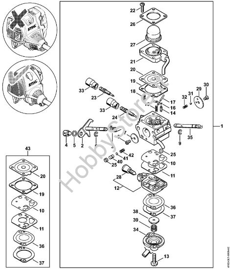 Carburatore C1Q-S98    5 08 507 652 Sramatori telescopici (HT) HT 130 della marca STIHL