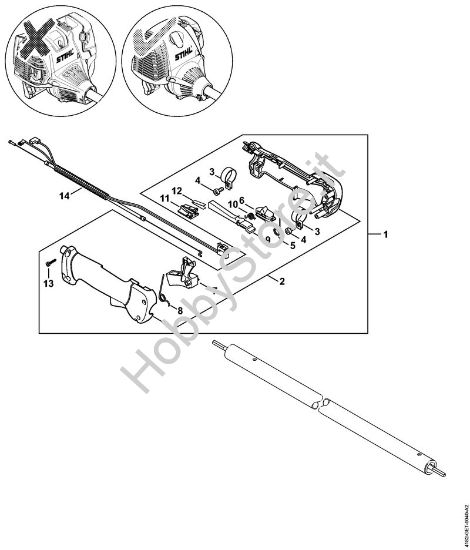 Impugnatura    5 08 507 652 Sramatori telescopici (HT) HT 130 della marca STIHL