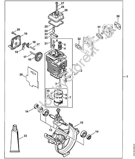Gruppo propulsore à˜ 43 mm Sramatori telescopici (HT) HT 131 della marca STIHL