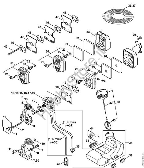 Filtro aria, serbatoio carburante Sramatori telescopici (HT) HT 70 della marca STIHL
