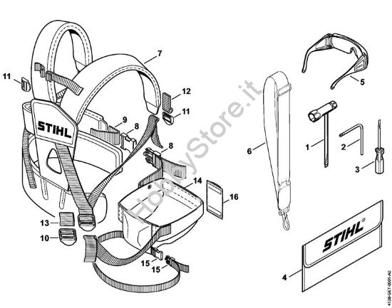 Attrezzi, tracolla doppia Sramatori telescopici (HT) HT 75 della marca STIHL