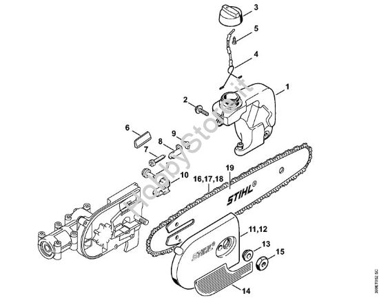Pompa olio, coperchio rocchetto catena (38.2002) Sramatori telescopici (HT) HT 75 della marca STIHL