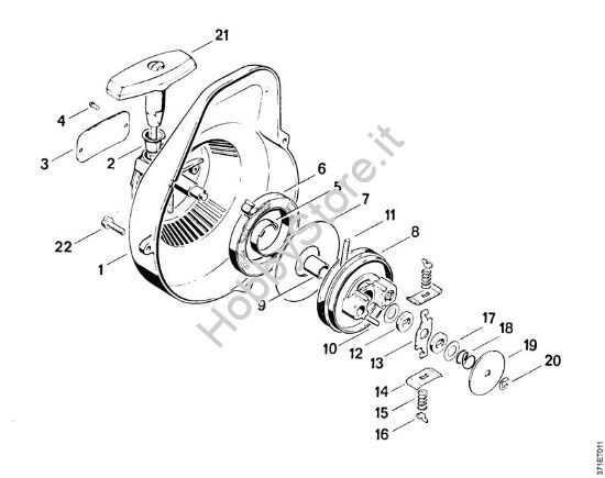 Dispositivo di avviamento    8 959 330 Troncatrici (TS) TS 08 S della marca STIHL