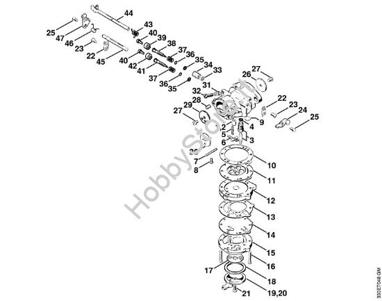 Carburatore HL-371 Troncatrici (TS) TS 350 della marca STIHL
