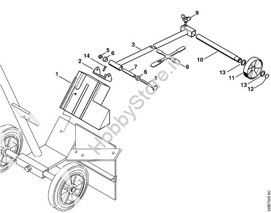 Carrello, gruppo indicatore direz. di taglio Troncatrici (TS) TS 350 della marca STIHL