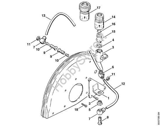 Allacciamento d'agua (38.1995) Troncatrici (TS) TS 350 AVE della marca STIHL