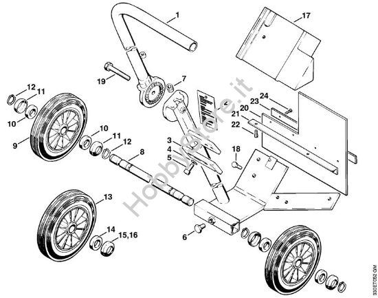 Carrello, dispositivo parafango Troncatrici (TS) TS 350 AVE della marca STIHL