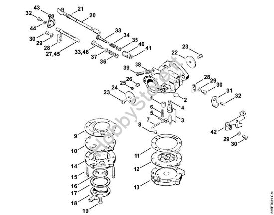 Carburatore HL-327 Troncatrici (TS) TS 360 della marca STIHL