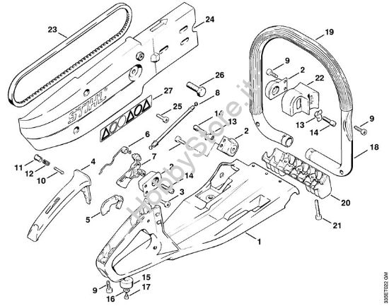Manico a telaio, manico tubolare Troncatrici (TS) TS 360 della marca STIHL