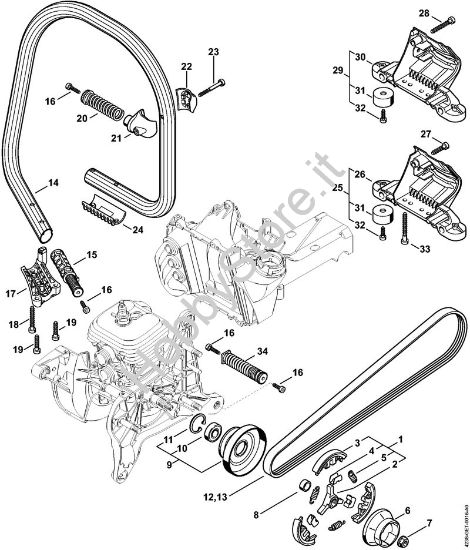 Frizione, Manico tubolare Troncatrici (TS) TS 410-A della marca STIHL