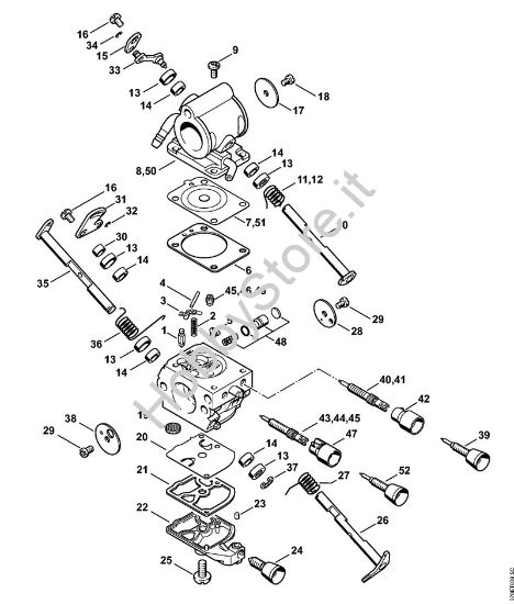 Carburatore C1Q-S118, C1Q-167 Troncatrici (TS) TS 420 della marca STIHL