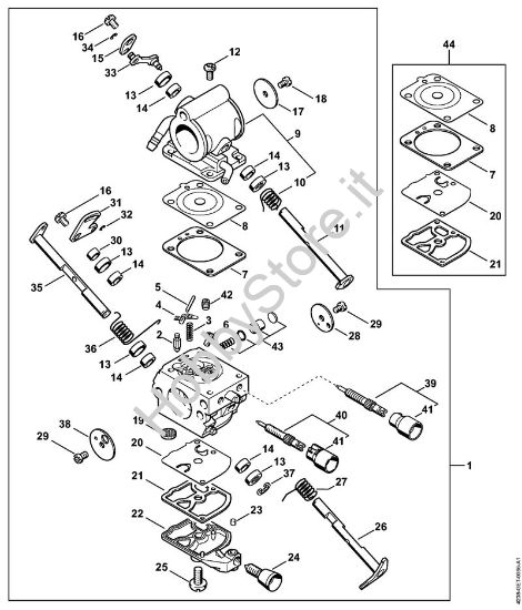 Carburatore 4238/03 Troncatrici (TS) TS 420-A della marca STIHL