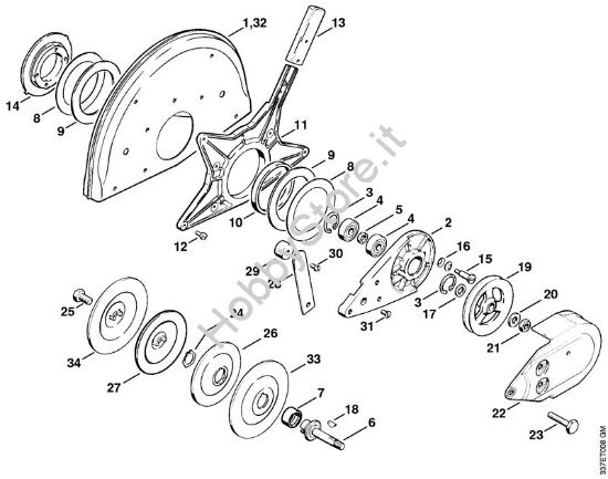 Supporto con riparo (38.95) Troncatrici (TS) TS 460 della marca STIHL