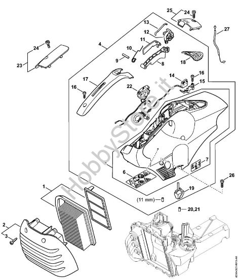 Filtro aria, cappottatura Troncatrici (TS) TS 500i-A della marca STIHL