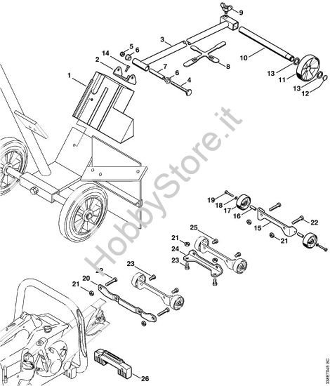 gruppo indicatore direz. di taglio, Gruppo di applicazione rotelle Troncatrici (TS) TS 510 della marca STIHL