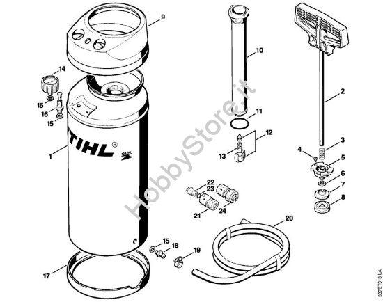 Serbatoio d'acqua in pressione (23.96) Troncatrici (TS) TS 510 della marca STIHL