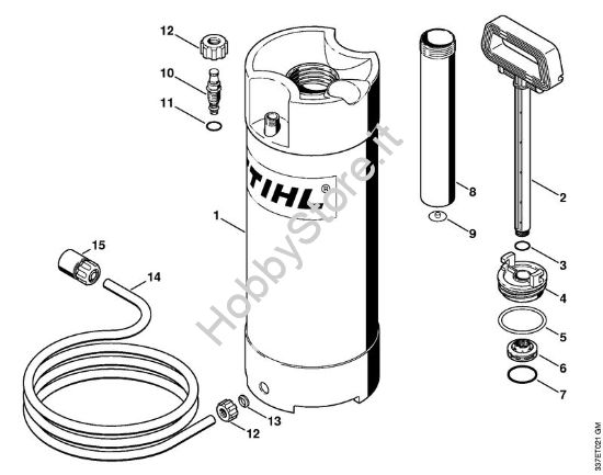 Serbatoio d'acqua in pressione (28.2010) Troncatrici (TS) TS 700 della marca STIHL