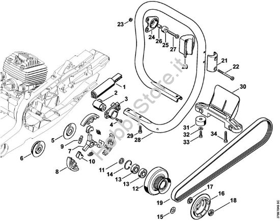 Tenditore, Frizione Troncatrici (TS) TS 700-Z della marca STIHL